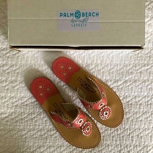 Palm Beach Sandals, Classic Melon and Pale Gold, size 8, NIB